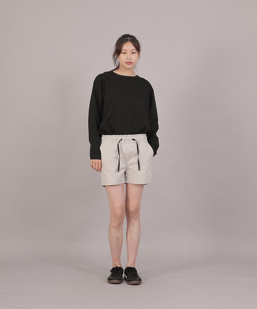 SAINTCREW Cotton Elastic Waist Shorts Cbs-387 Oatmeal