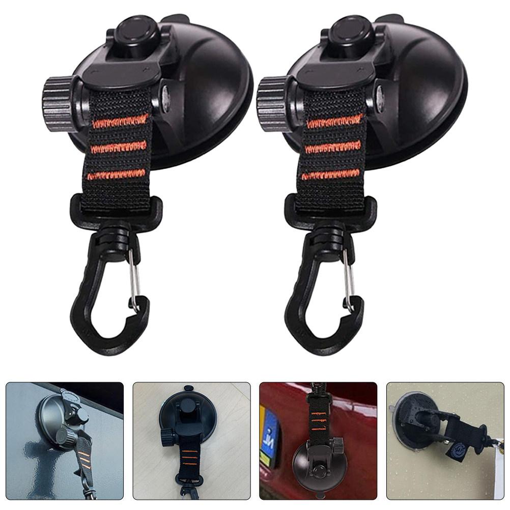 2Pcs Multi Surface Suction Cup Hooks for Glass Mirror Tiles Stainless Steel Plastic Polished Walls Bathroom Shower Kitchen Use