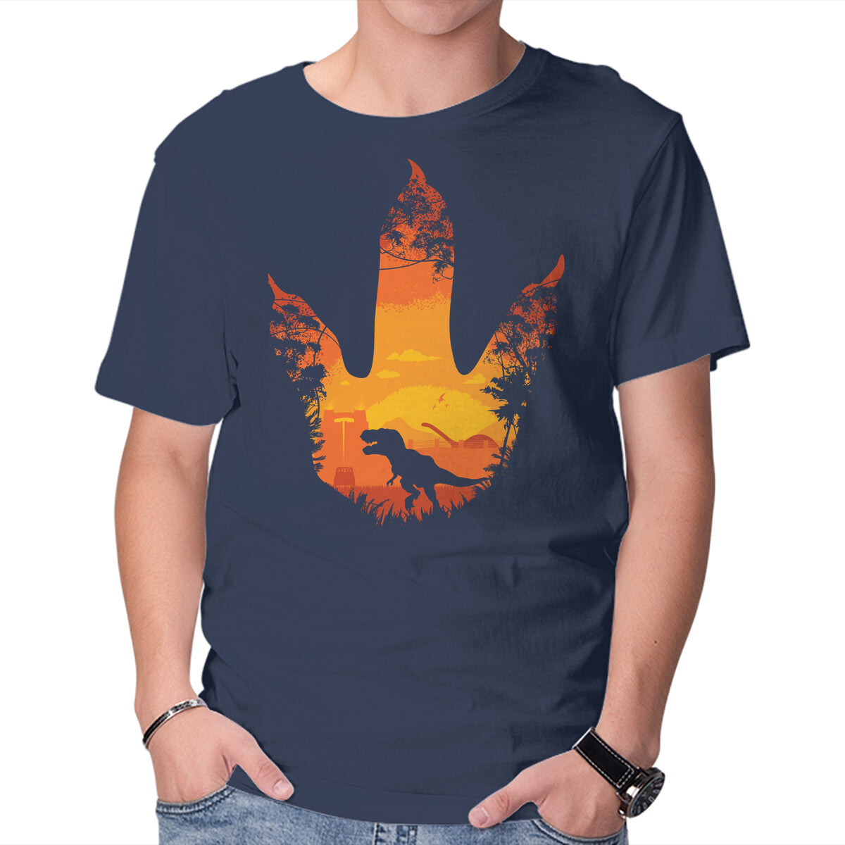 Unisex Crew Neck T-Shirt Future Footprints Graphic Short Sleeve Casual Tee M