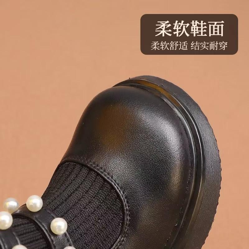 Girls socks boots 2025 autumn and winter new boots baby socks boots children single boots girls fleece short boots Martin boots