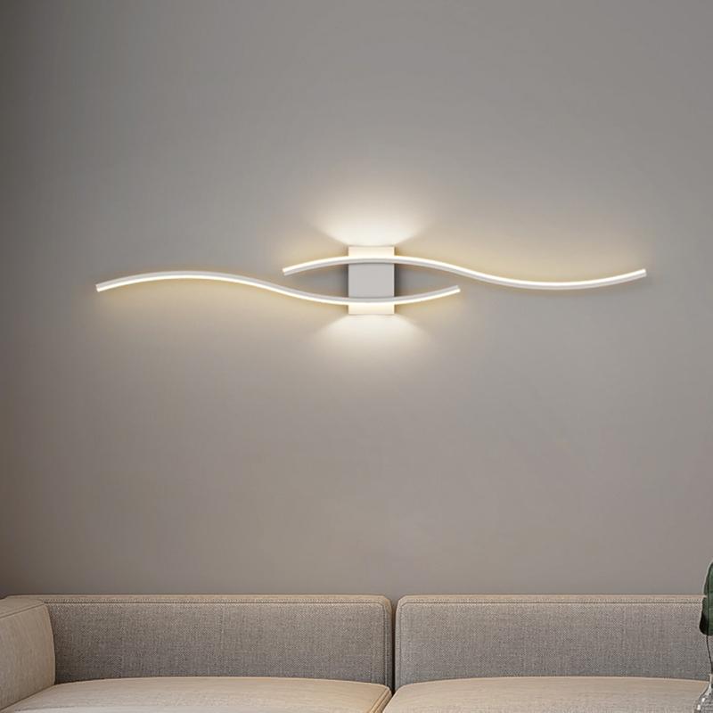 Modern Wall Lamp LED Black White Gold Background Decorative Light For Living Room Bedroom Bedside Indoor Lighting Fixture Sconce