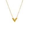 2025 New Simple Gold Niche Light Luxury V Letter Necklace for Women Summer Collarbone Chain Earrings Bracelet