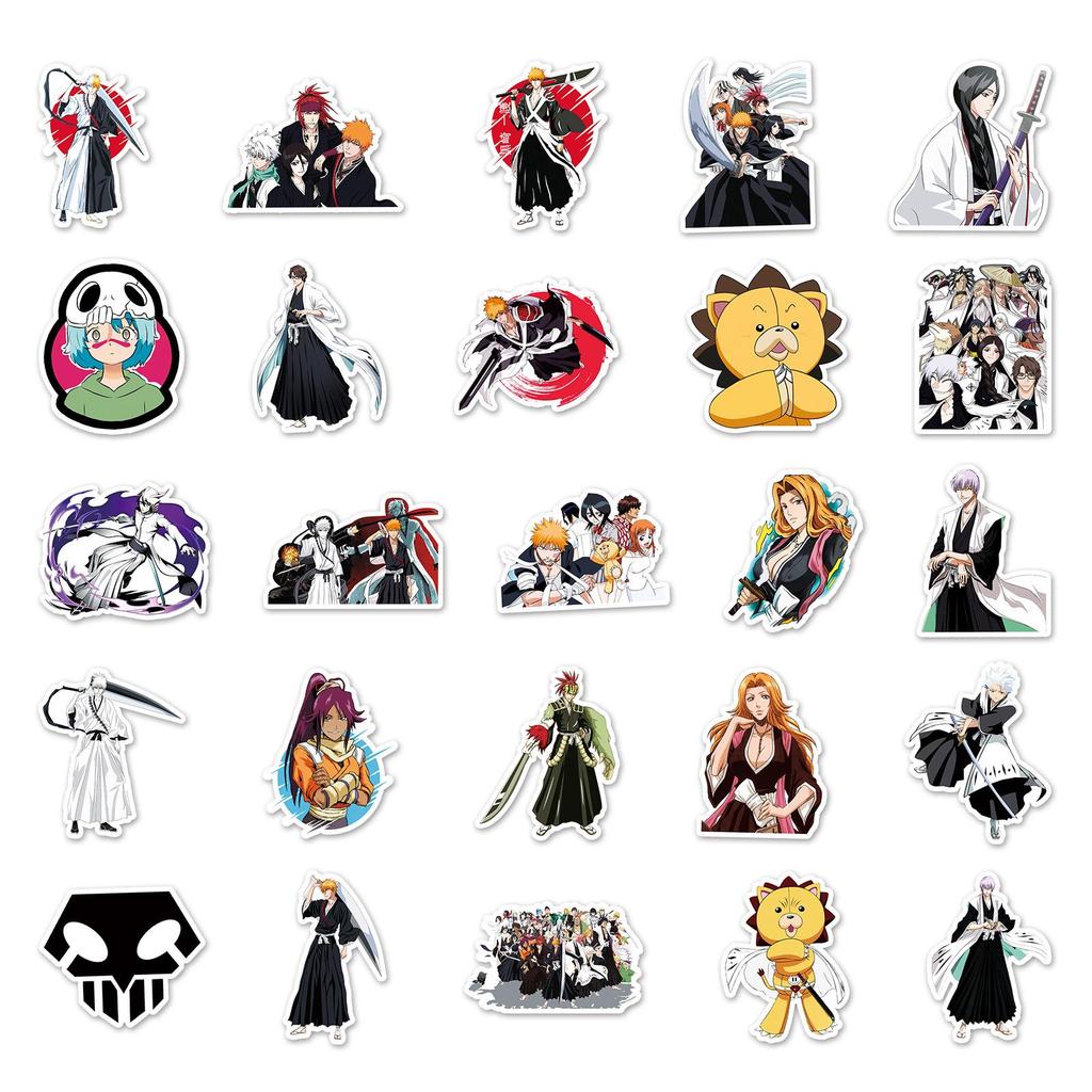 50 Japanese Anime Character Stickers - Waterproof, Graffiti Style for Suitcases, Scooters, Computers, and Tablets. 50 Sheets Included.