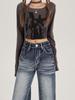 Women's 2025 High-Waist Retro Micro-Flared Jeans for Autumn/Winter – Loose American High-Street Style.