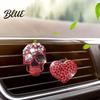 Totenkopf Herz Auto Dekoration 2 Stück Bling Lüftungsschlitz Clips Strass Glänzend Duft Diffusor Armaturenbrett Zierleiste Clip Lustiger Kopf Auto Innenraum Ornament Halloween