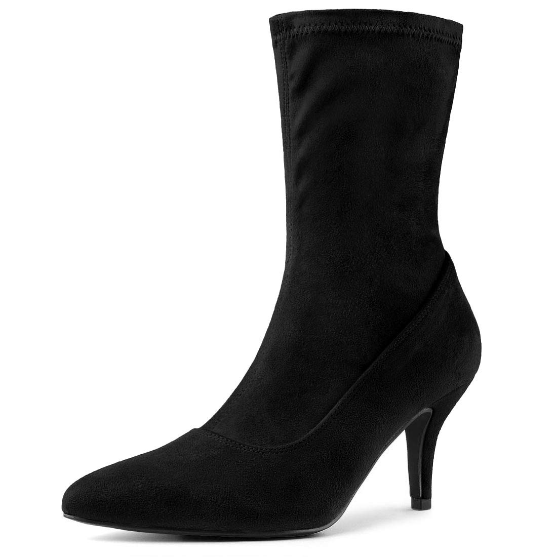 

Allegra K Women s Pointed Toe Mid-Calf Ankle Boots, High Heel, Black, Size 25.5cm