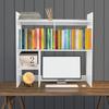 Scaffale Organizzatore da Scrivania Moderno in PVC Bianco con 5 Scomparti Multi-Formato, Porta Documenti Scaffale Portaoggetti per Ufficio, Casa, Scuola e Caffetteria