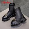 Fashion Aphixta 6cm Thick Sole Summer Breathable Platform Boots Women Buckle Big Size 43 Lace-up Waterproof Height Increasing Boots
