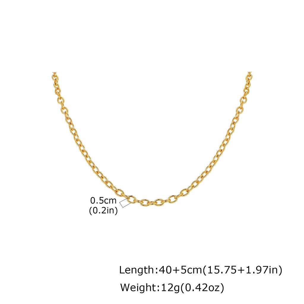 Solid Stainless Steel Chunky Chain Necklace for Women, Simple Link Chain Chokers, Fashion Non Tarnish Jewelry