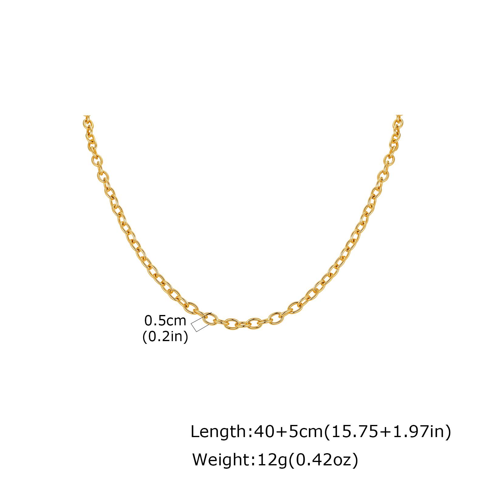 

Solid Stainless Steel Chunky Chain Necklace for Women, Simple Link Chain Chokers, Fashion Non Tarnish Jewelry