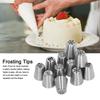 13pcs Christmas Flower Frosting Tips Nozzles Stainless Steel DIY Cake Decorating Tips for Cupcake Decoration