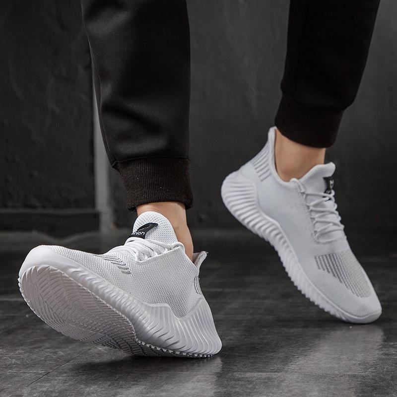 Men Running Walking Knit Shoes Fashion Casual Sneakers Breathable Sport Athletic Gym Lightweight Men Sneakers Casual Shoes