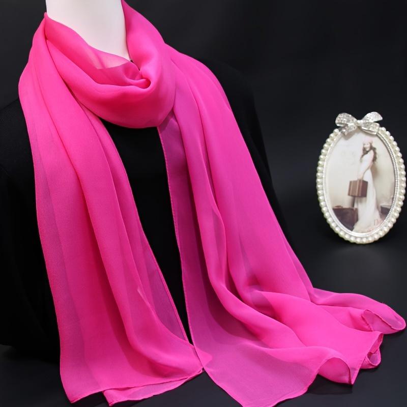Lightweight Chiffon Scarf Elegant Sheer Shawl with Black & Gray Gradient Design Breathable & Sun-Protective Casual Outings