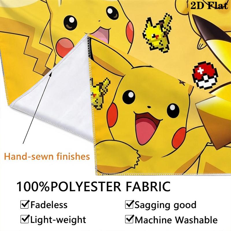 Custom Name pokemon Wall Tapestry Aesthetic Wall Hanging Printed Fabric Blanket Decorative Tapestries for Bedroom Living Room Home Decor