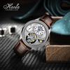 Montre Tourbillon HAOFA Mécanique à Remontage Manuel GMT Phase de Lune Cadran Squelette Luxe Élégant Verre Saphir Populaire Étanche Cadeau pour Homme Homme Homme