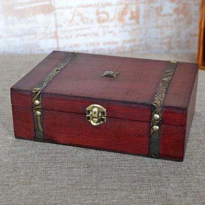 1pc Retro Fashioned Antique&Jewelry Storage Wood Box,Keepsake&Treasure&Coin Storage Case for Art Enthusiast.