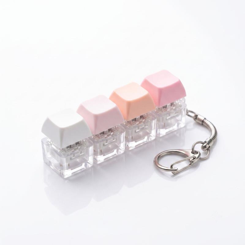 4-Button Keycaps Keyboard Fidget Keychain Stress Relief Fidget Clicker Toy Decompression Toy Bag Pendant
