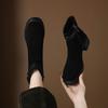 Krazing Pot Cow Suede Nubuck Round Toe Thick Heels Chelsea Boots Size 42 Zipper Women Keep Warm Ankle Boots