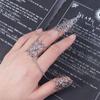 Crown Silver Gold Party Tassels Women Jewelry Finger Ring Finger Bracelet Chain Nail Cover Rings