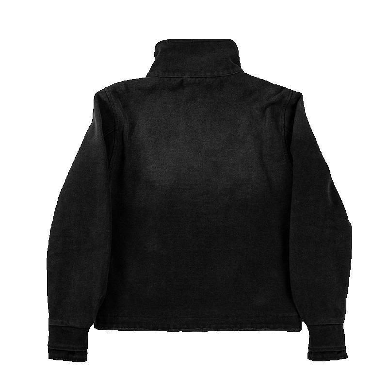 Y2k Fechtjacke Vintage-Waschung Farbverlauf Unregelmäßige Knöpfe Unisex Jacke Gothic Harajuku Streetwear Leinwand Baumwolle Freizeitjacke