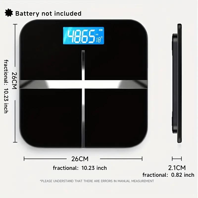 High Quality1pc High Definition Digital Scale, Max Capacity 396lbs, LED Display, Non-Rechargeable AAA Battery Powered, Plastic Material, Ultra Wide