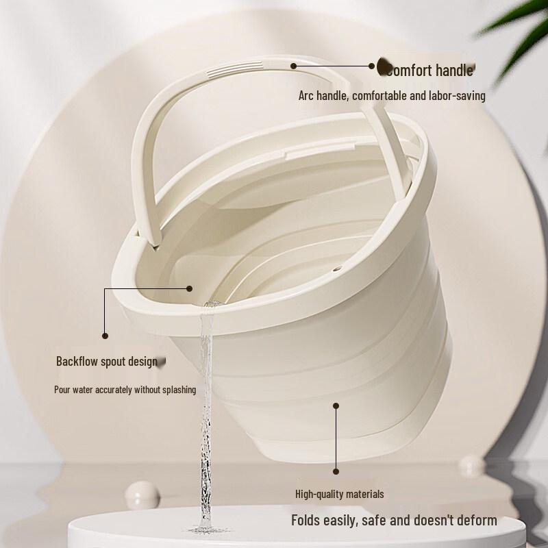 ZISIZ Large Capacity Silicone Folding Bucket