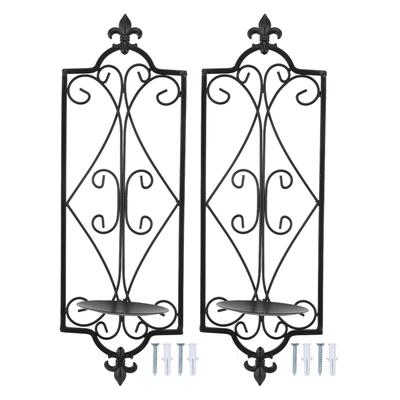 2pcs Wall Sconce Candle Holder Hanging Iron Wall Candle Sconce Holder Wall Decorations for Living