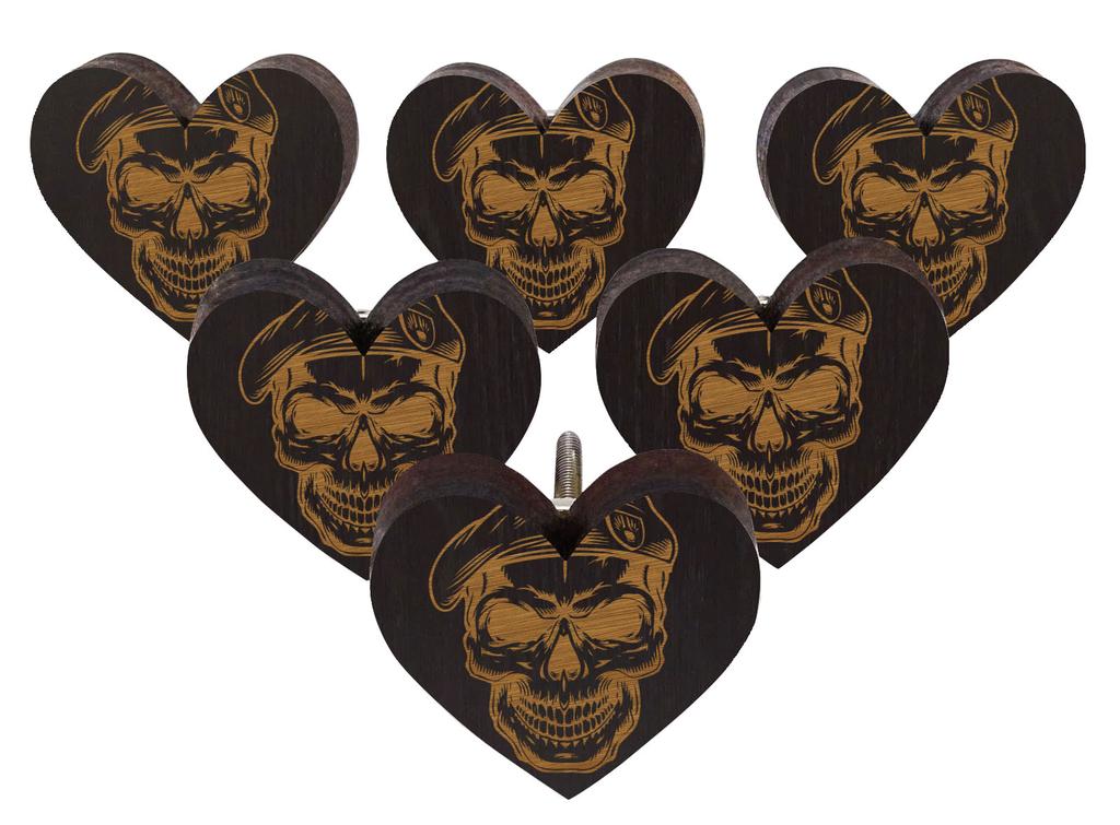 IBA Indianbeautifulart Brown Engraved Knobs Wooden Cupboard Door Knobs Pull Handle Pack of