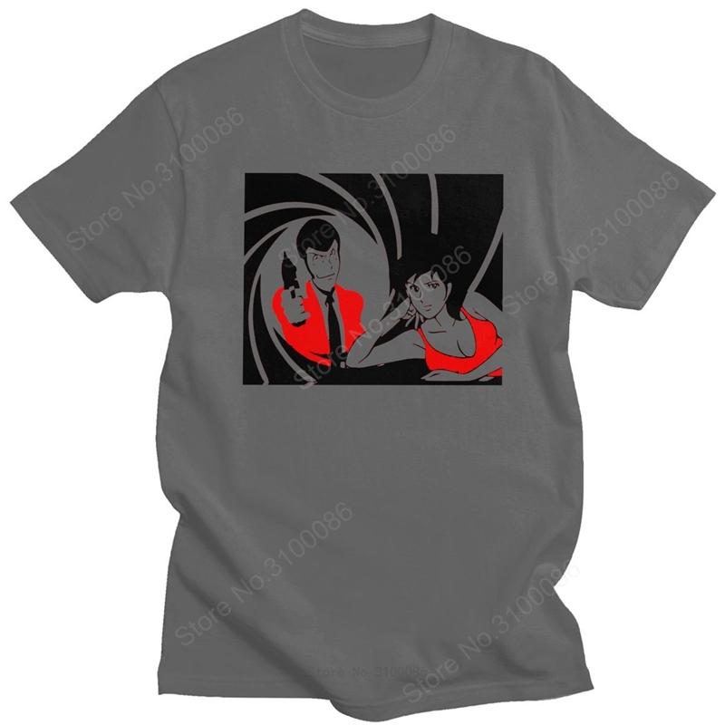 Lupin The 3rd T-shirt Men Soft Cotton Fujiko Mine Tee  Shirt Round Collar Short Sleeved Casual Tshirt Clothing