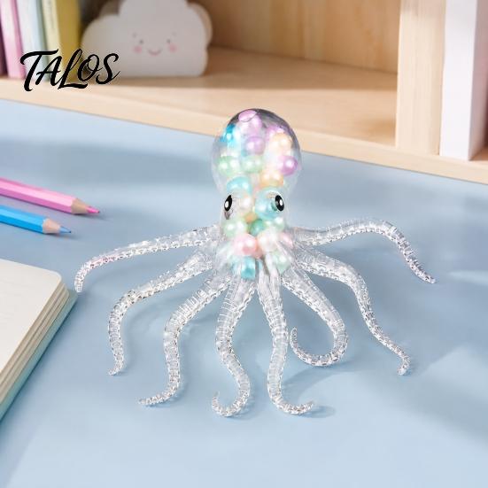 Hand Exercise Ball Bead Filled Octopus Squeeze Toy, Stress Relief Sensory Toys Mini Fidget Toy for & Relaxation