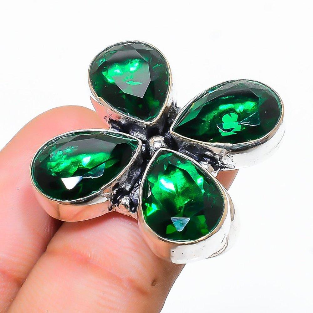Natural Chrome Diopside Gemstone 925 Sterling Silver Gift Ring Size 9 L4r07