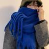 Solid color thickened lengthened scarf women's autumn and winter new Korean version winter student versatile shawl scarf pink