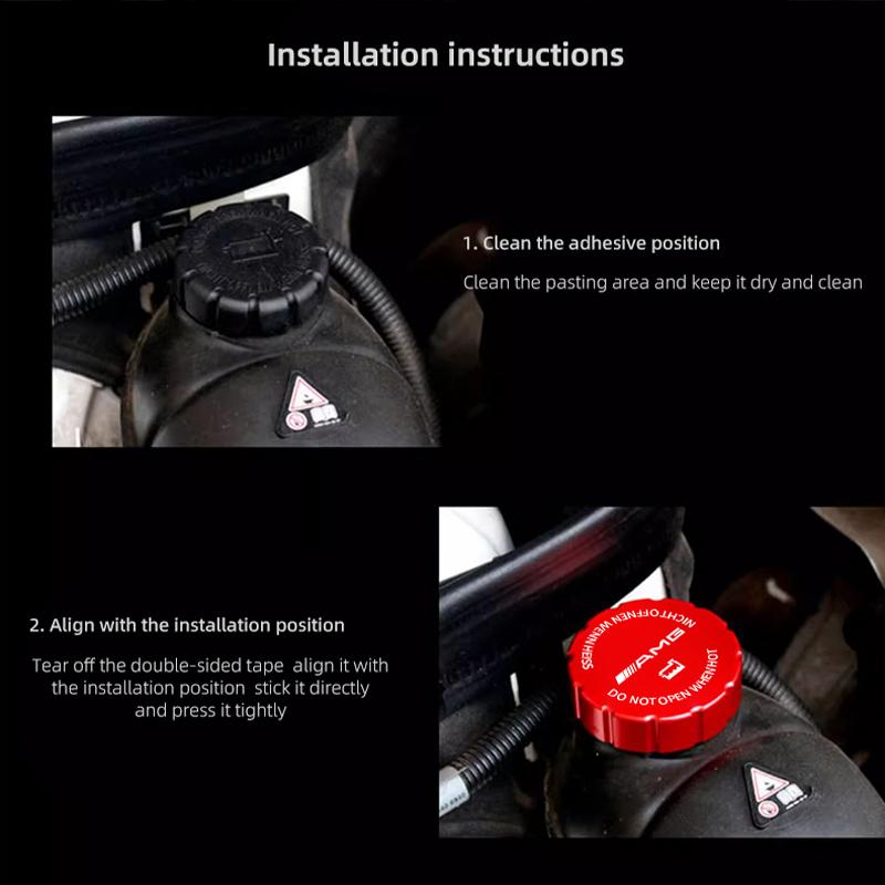 Car Water Tank Cap Aluminum Alloy Tank Decorative Sticker Cover For Mercedes Benz AMG W204 W205 W203 W211 W212 W213 W201 W210