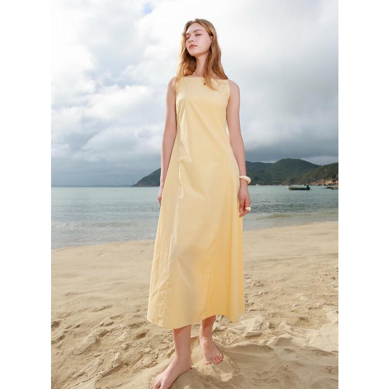 Sancai 2025 Summer French Spaghetti Strap Cotton Maxi Dress