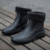 Work Boots For Men And Women Casual Short Tube Waterproof Shoes Fleece Warm Non Slip Wear Resistant Rain 2024