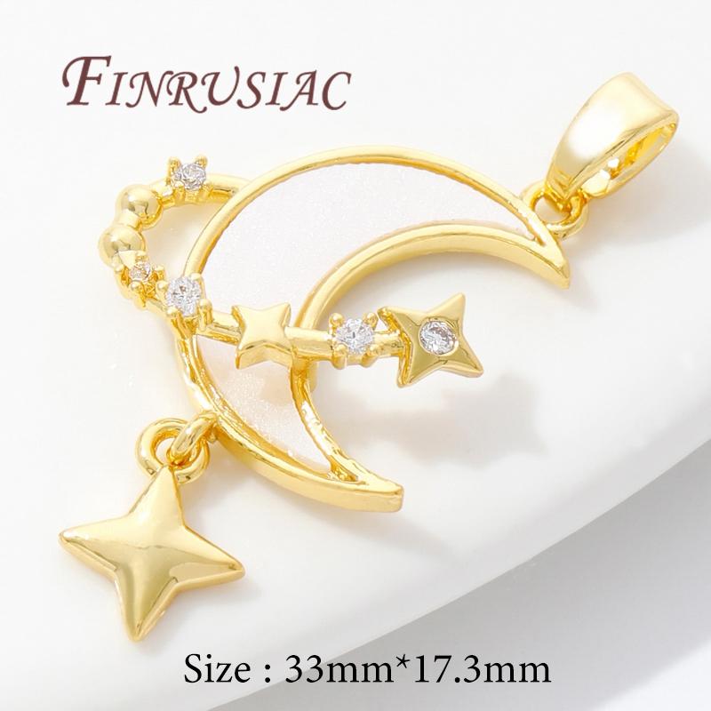 Charm Jewelry Making 18K Real Gold Plated Jewellery Charms Accessories,Pendant For Needlework,Fashion Star/Moon Pendant