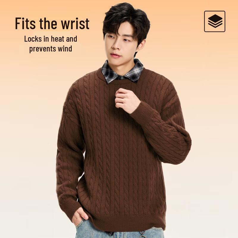 MINISO Men's Winter Cable Knit Sweater