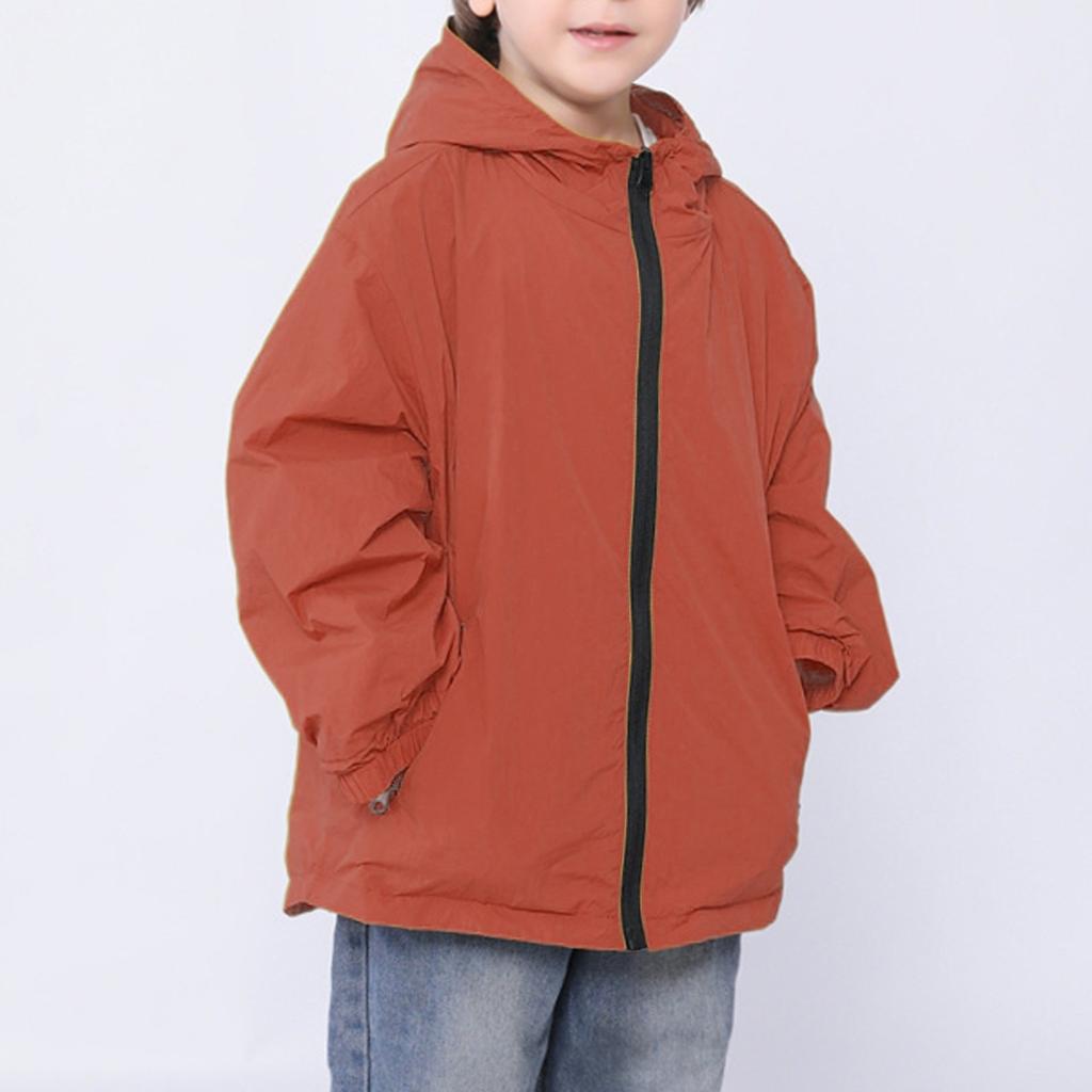 Children's Casual Waterproof Windbreaker Outdoor Loose Solid Color Sportswear Jacket