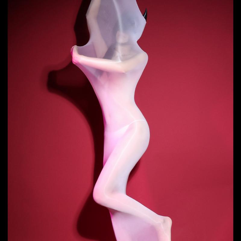 Öl glänzende Bodys ultradünne transparente Unterwäsche glänzende Bodystockings Frauen sexy Dessous