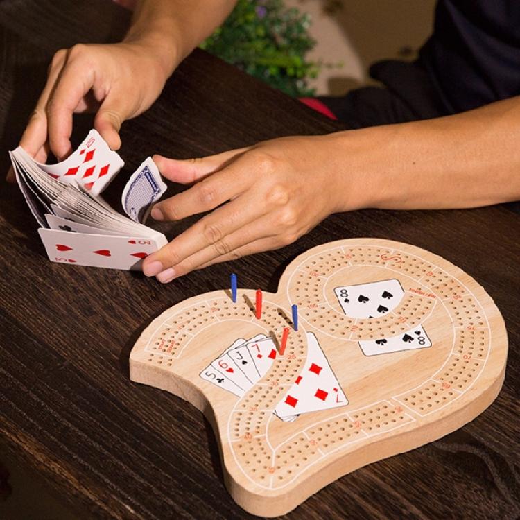 Wood Cribbage Cards Game Combines With Contemporary Appeal Strategy Cards Game To Improve Logics Skills Easy to Play