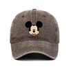 Retro Washed Mickey Mouse Print Baseball Cap Men Women Vintage Kpop Snapback Cap Adjustable Breathable Trucker Hat Sunscreen Hat