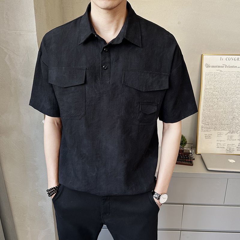 New Short Sleeved Men's Shirt Summer Fashion Trendy Brand Half Sleeved Thin Loose Casual Trendy Shirt