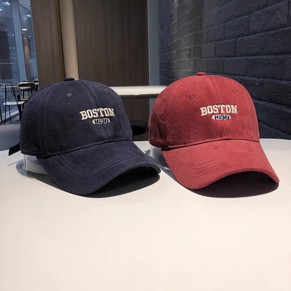 Letter Embroidery Peaked Cap Big Size Curved Brim Hat Street Wear Baseball Cap Women