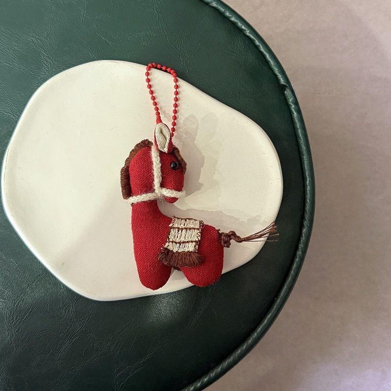 Year Of The Horse  Year Festive Doll Ornament Chinese Style Pony Zodiac Ornament Schoolbag Pendant Keychain