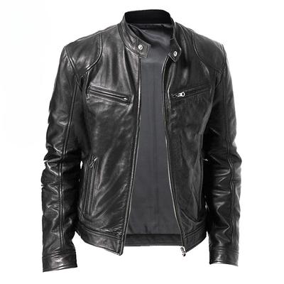 Fashion Men's Leather Jacket New Men's PU Leather Jacket Men's Motorcycle Wear Leather Men