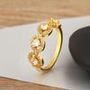 Nidin Hot Sale Chain Shape Hollow Design Personality Rings 4 Styles For Women Men Shiny Crystal Zircon Finger Jewelry Chic Gifts