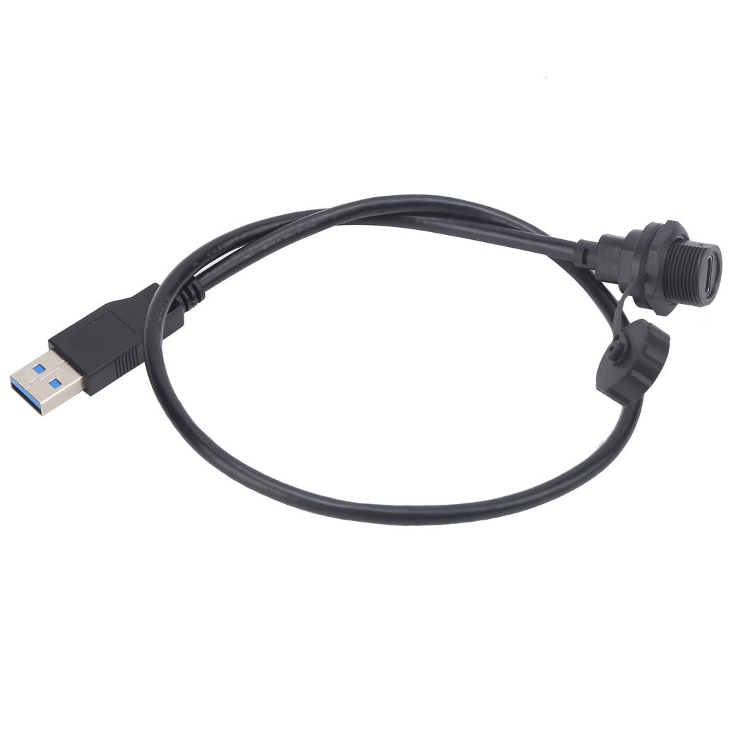 Waterproof USB Connector TypeC Female Thread Lock Panel Mount Power Outlet E10TPCTFFU3AM(0.5M )