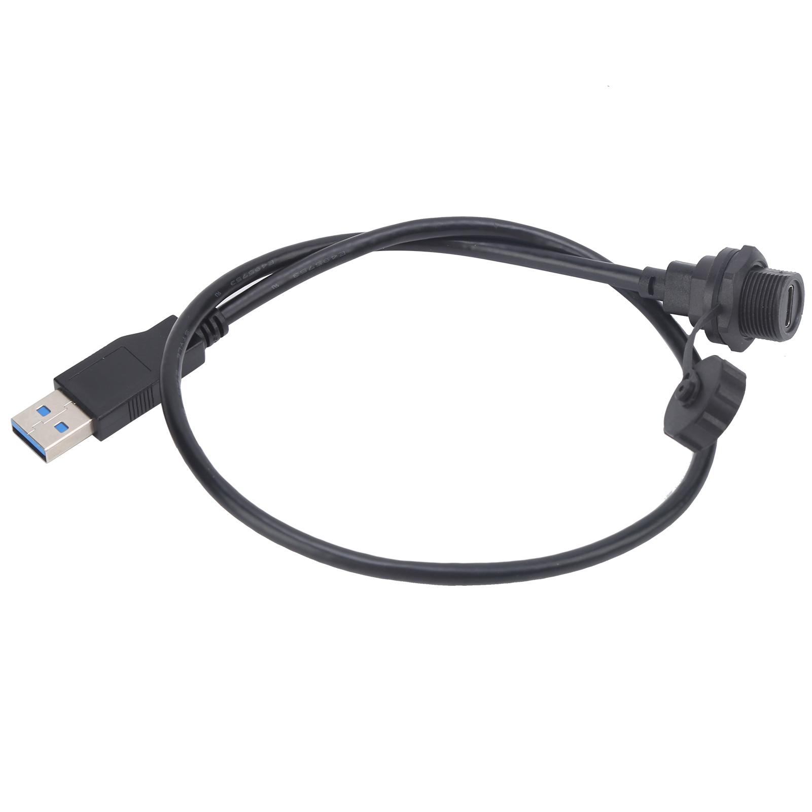 

Waterproof USB Connector TypeC Female Thread Lock Panel Mount Power Outlet E10TPCTFFU3AM(0.5M )