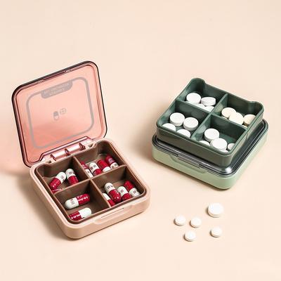 Pill Box Mini Pill Organizer Travel Essentials 4 Compartment Medicine Pill Case Medicine Organizer Medication Dropshiping