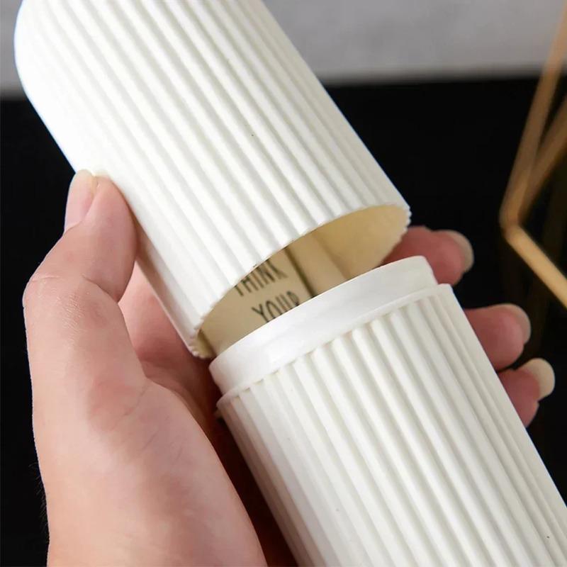 New Simple Vertical Stripe Wash Cup Portable Toothbrush and Toothpaste Storage Box Home Bathroom Accessory Mouthwash Cup Storage